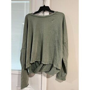 Free People Sweater - Hunter Green - Crop Pullover Tunic - Open Back